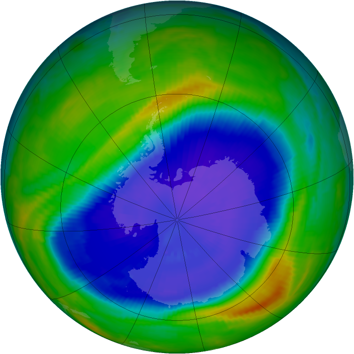 Antarctic ozone map for 17 September 1997